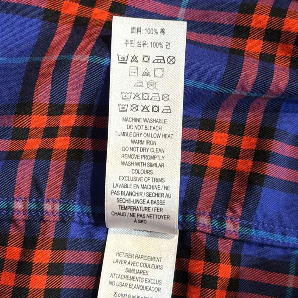 BURBERRY Boys 14 Button Up Plaid Dress Shirt